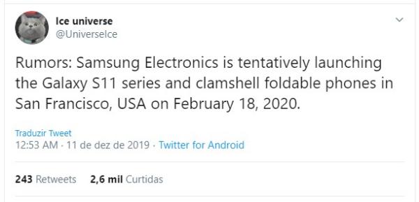 Galaxy S11 apresentação