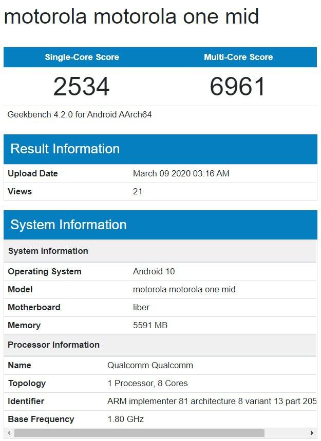 Motorola One Mid