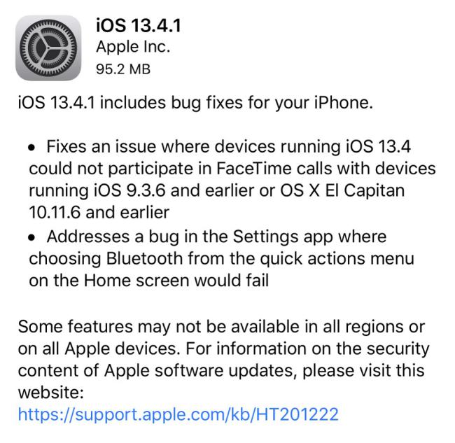 iOS 13.4.1
